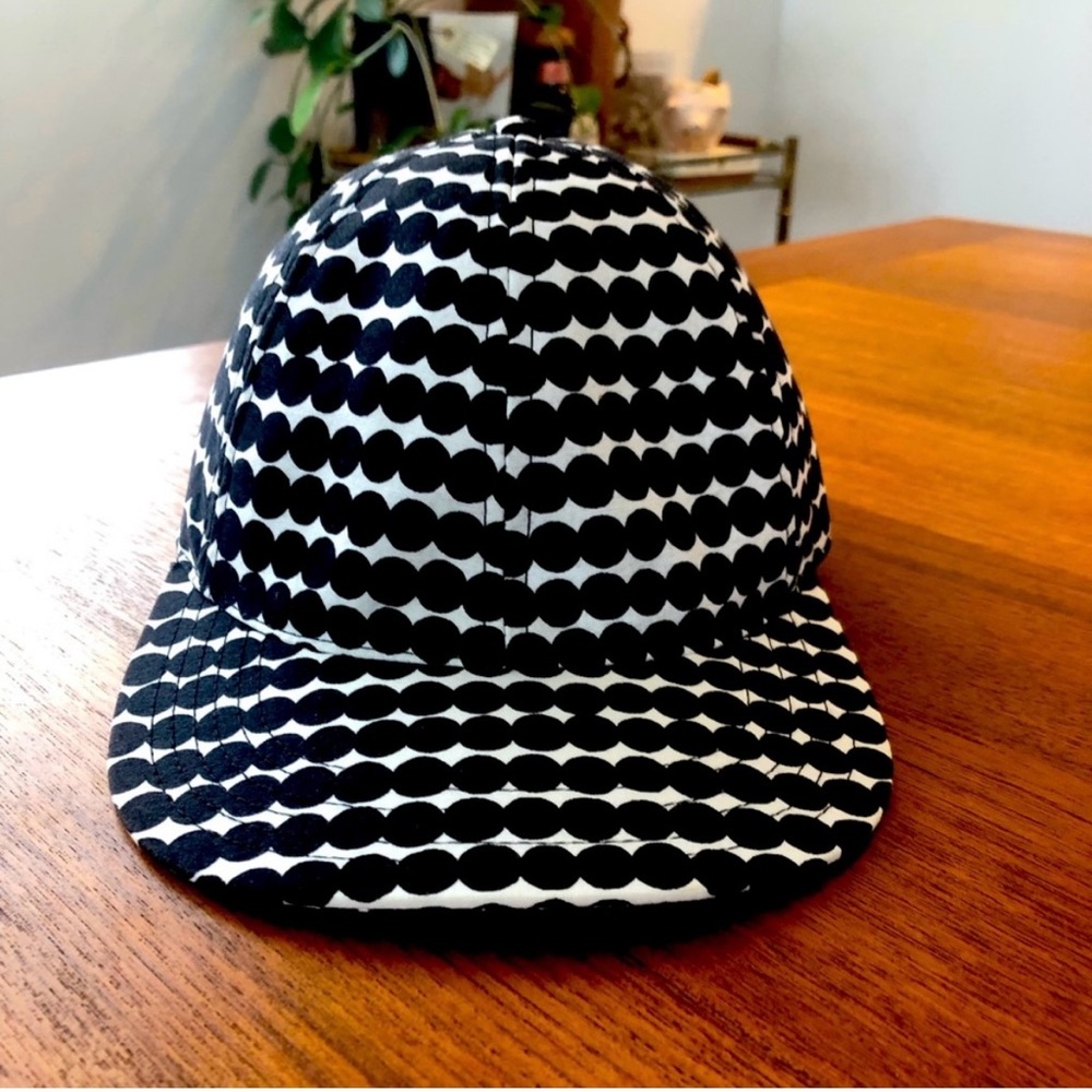 Marimekko black and white polka dot base ball cap